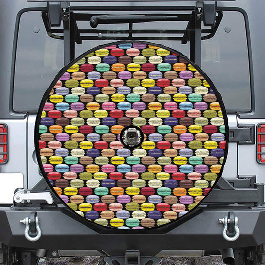 French Macarons Pattern Print Tire Cover With Camera Hole