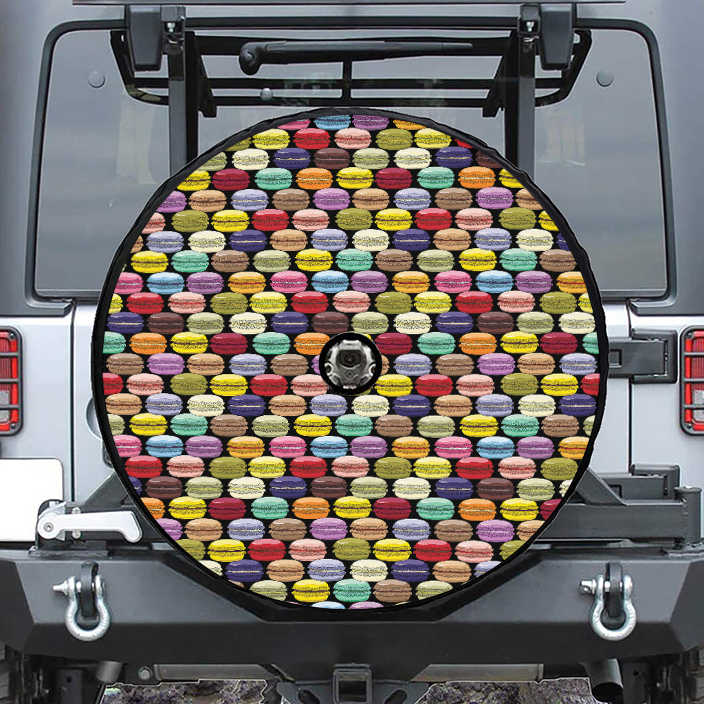 French Macarons Pattern Print Tire Cover With Camera Hole