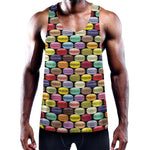 French Macarons Pattern Print Training Tank Top