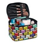 French Macarons Pattern Print Travel Makeup Bag