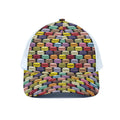 French Macarons Pattern Print White Mesh Trucker Hat