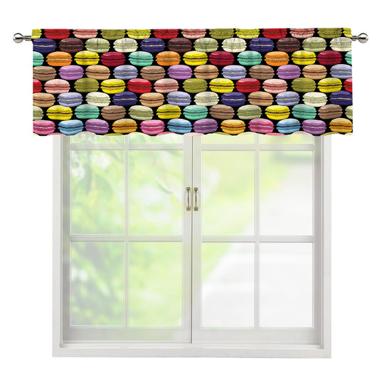French Macarons Pattern Print Window Valance