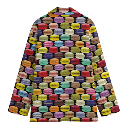 French Macarons Pattern Print Women's Blazer