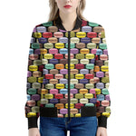 French Macarons Pattern Print Women's Bomber Jacket