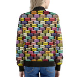 French Macarons Pattern Print Women's Bomber Jacket