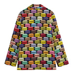 French Macarons Pattern Print Women's Cotton Blazer