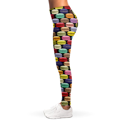 French Macarons Pattern Print Women's Leggings