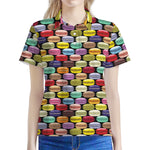 French Macarons Pattern Print Women's Polo Shirt