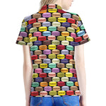 French Macarons Pattern Print Women's Polo Shirt