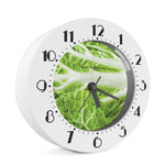 Fresh Cabbage Leaf Print Alarm Clock