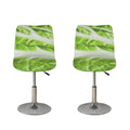 Fresh Cabbage Leaf Print Bar Stool Covers