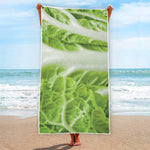 Fresh Cabbage Leaf Print Beach Towel