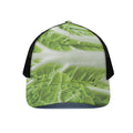 Fresh Cabbage Leaf Print Black Mesh Trucker Hat
