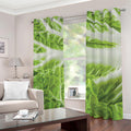 Fresh Cabbage Leaf Print Dimout Grommet Curtains