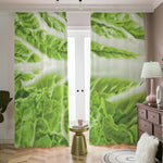 Fresh Cabbage Leaf Print Blackout Pencil Pleat Curtains
