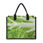 Fresh Cabbage Leaf Print Canvas Tote Bag