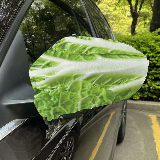 Fresh Cabbage Leaf Print Car Side Mirror Covers