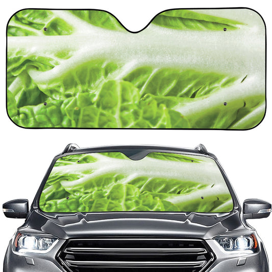 Fresh Cabbage Leaf Print Car Windshield Sun Shade