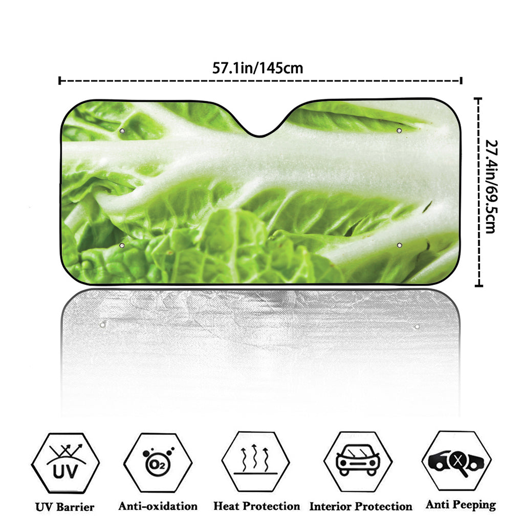 Fresh Cabbage Leaf Print Car Windshield Sun Shade