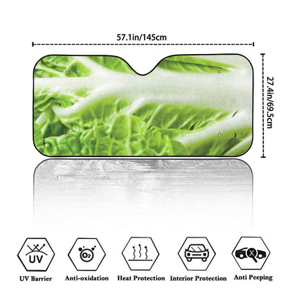 Fresh Cabbage Leaf Print Car Windshield Sun Shade
