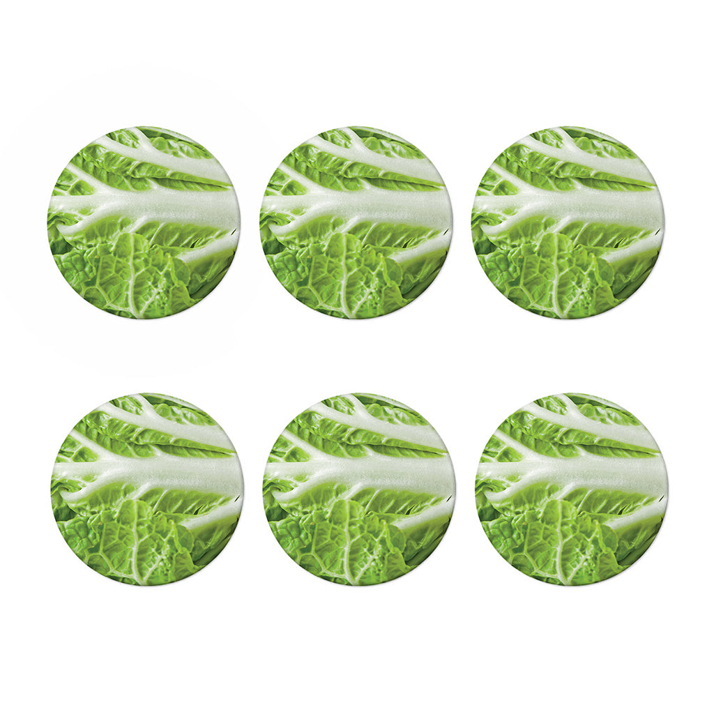 Fresh Cabbage Leaf Print Coaster Set