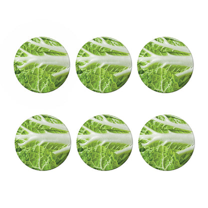 Fresh Cabbage Leaf Print Coaster Set