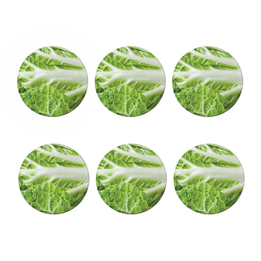 Fresh Cabbage Leaf Print Coaster Set