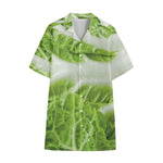 Fresh Cabbage Leaf Print Cotton Hawaiian Shirt
