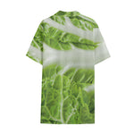 Fresh Cabbage Leaf Print Cotton Hawaiian Shirt
