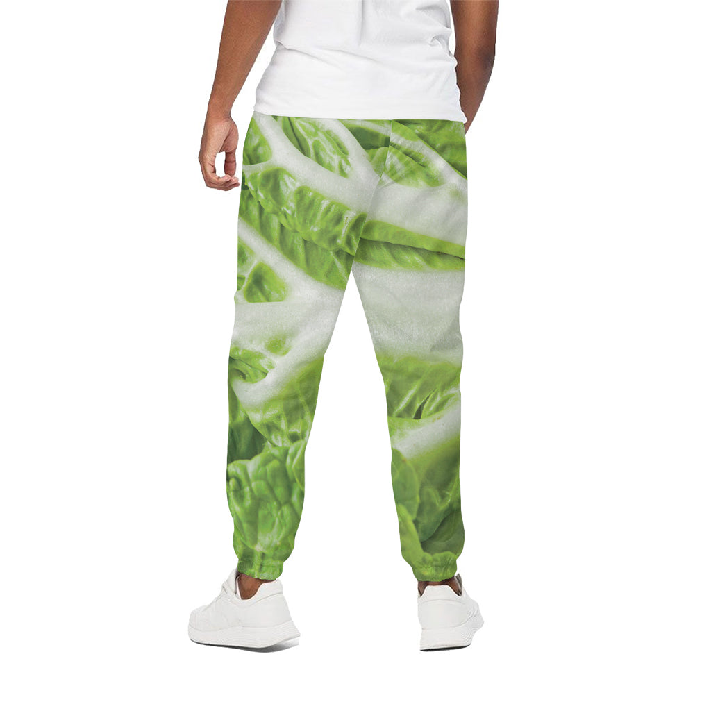 Fresh Cabbage Leaf Print Cotton Pants