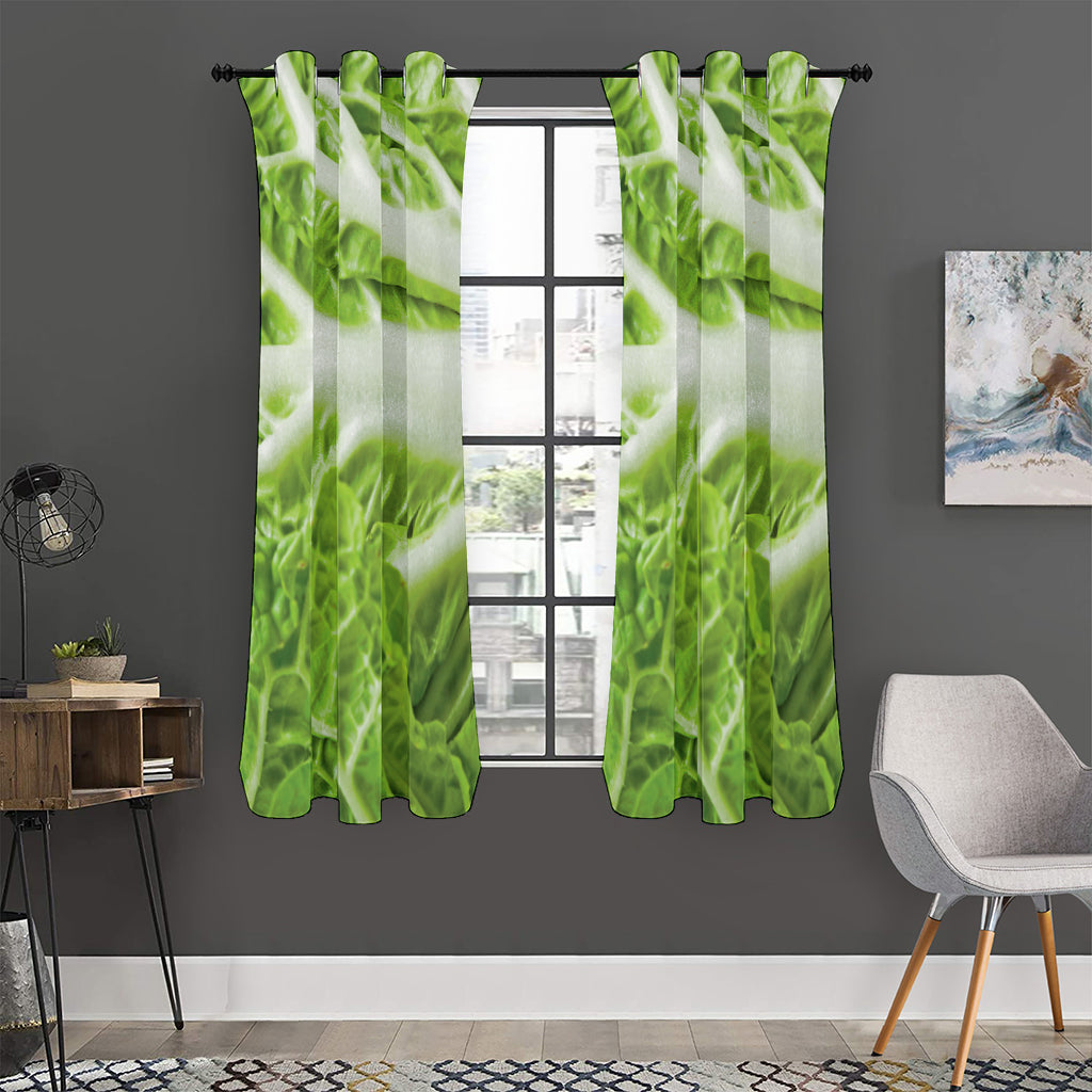 Fresh Cabbage Leaf Print Curtain