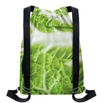 Fresh Cabbage Leaf Print Drawstring Backpack