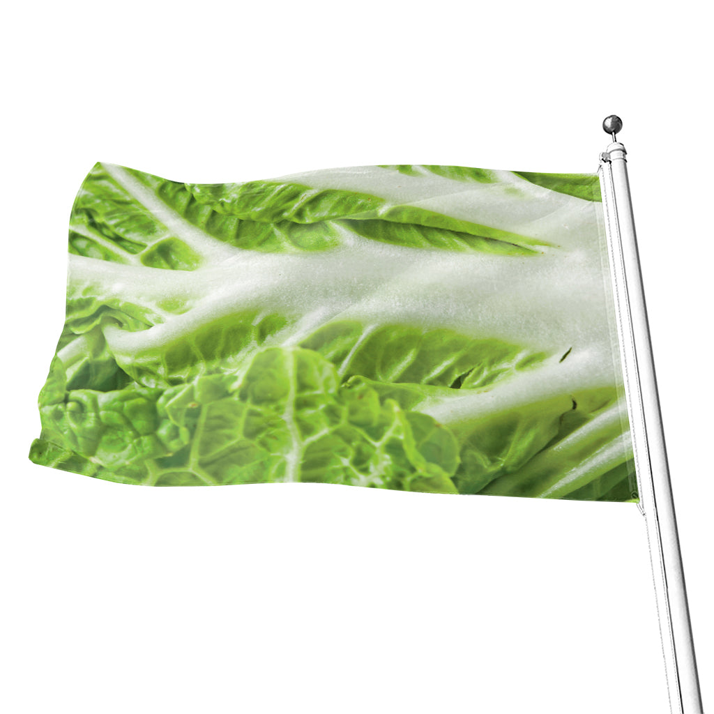 Fresh Cabbage Leaf Print Flag