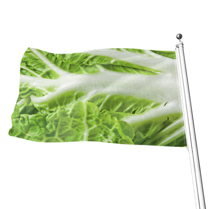 Fresh Cabbage Leaf Print Flag