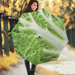 Fresh Cabbage Leaf Print Foldable Umbrella