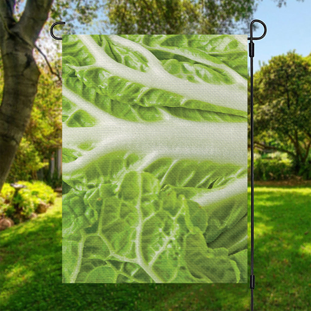 Fresh Cabbage Leaf Print Garden Flag