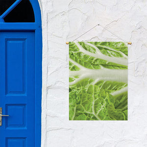 Fresh Cabbage Leaf Print Garden Flag