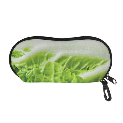 Fresh Cabbage Leaf Print Glasses Case