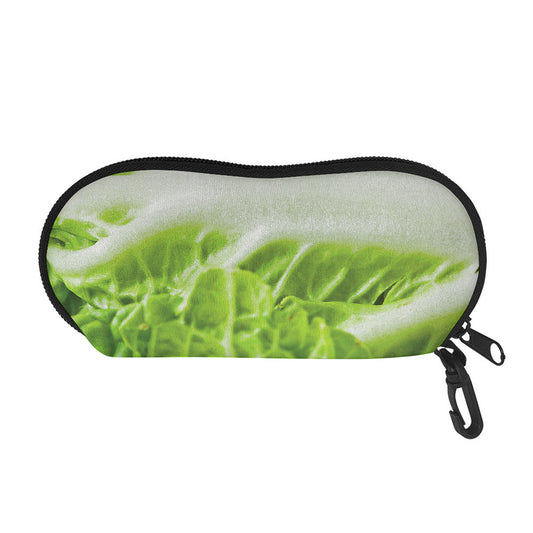Fresh Cabbage Leaf Print Glasses Case