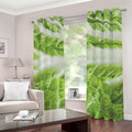 Fresh Cabbage Leaf Print Grommet Curtains