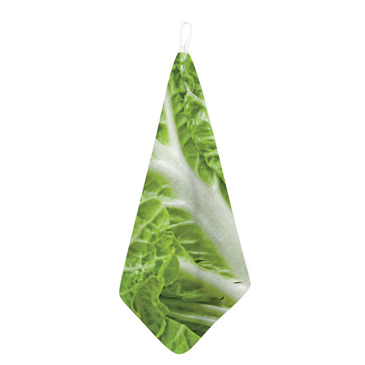 Fresh Cabbage Leaf Print Hand Towel