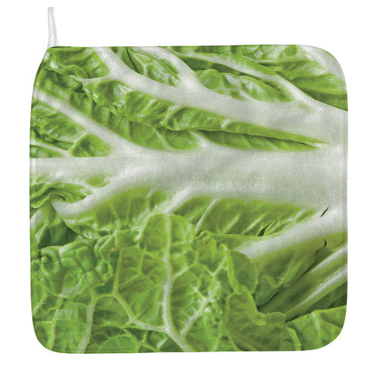 Fresh Cabbage Leaf Print Hand Towel