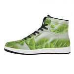Fresh Cabbage Leaf Print High Top Leather Sneakers