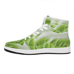 Fresh Cabbage Leaf Print High Top Leather Sneakers