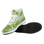 Fresh Cabbage Leaf Print High Top Leather Sneakers