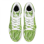 Fresh Cabbage Leaf Print High Top Leather Sneakers
