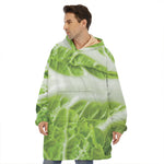 Fresh Cabbage Leaf Print Hoodie Blanket