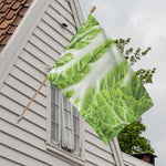 Fresh Cabbage Leaf Print House Flag