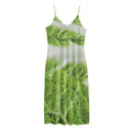 Fresh Cabbage Leaf Print Jersey Midi Cami Dress