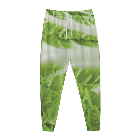 Fresh Cabbage Leaf Print Jogger Pants
